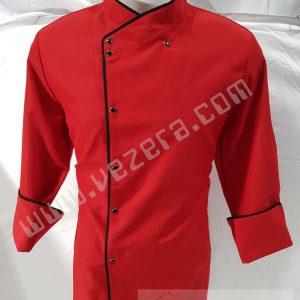 Kırmızı Kayık Yaka Aşçı Ceketi