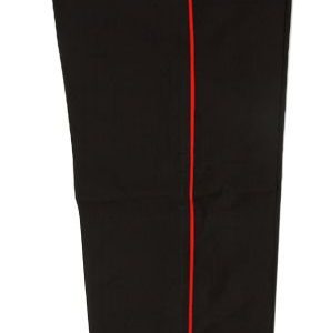 Siyah Garson Pantalonu - Kırmızı Biyeli